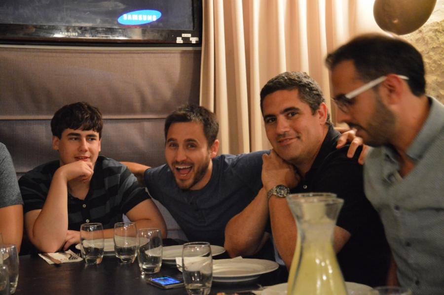 Yakov, Oded, Shay and Yousef at Roza restaurant