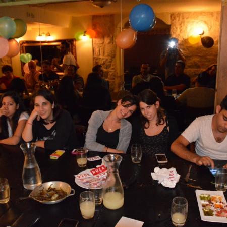 Ella, Daniel and Efrat Resnick at Roza restaurant