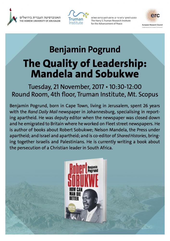 Event Flier, Truman Institute to host Benjamin Pogrund