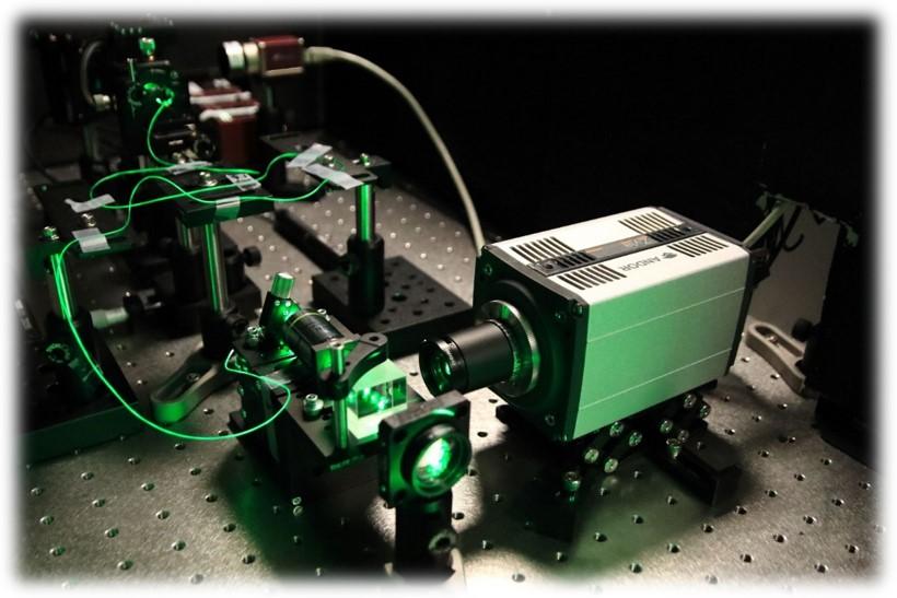 An experimental setup, incorporating Multi-Core-Fiber for Super-Resolution imaging. Image Credit: Noam Shekel