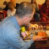 Lighting Hanukah candles
