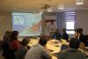 Luis Moyah presenting his work in the Workshop on Modeling Urban Resilience in the Aftermath of the Haifa Fire